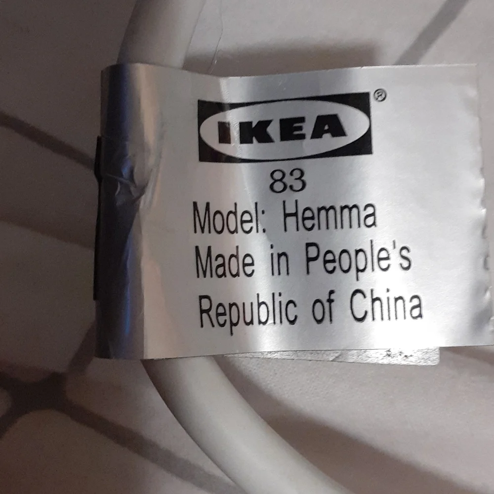 IKEA HEMMA Cord Socket Type A Bulb White 15 ft.